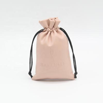 China Custom Fashion PU Bag Pink Watch Design Fabric Bags Packaging Drawstring Gift for sale