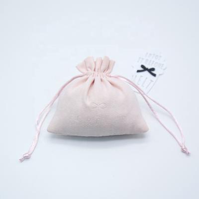 China Custom Zipper Jewelry Printed Logo Drawstring Bag Suede Jewelry Storage Gift Packaging Bags for sale