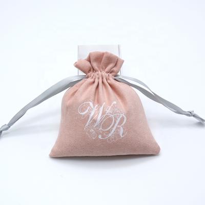 China Safety Suede Gift Bags Custom Printing Suede Drawstring Jewelry Pouches Packaging Pouch Suede for sale