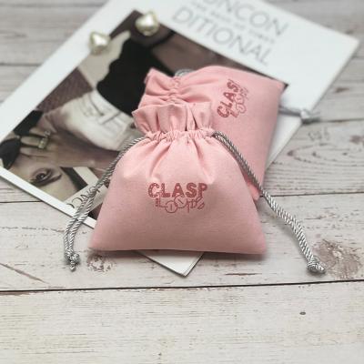 China Custom Microfiber Jewelry Packaging Bag Gift Small Zipper Microfiber Bag Logo Pouch With Drawstring for sale