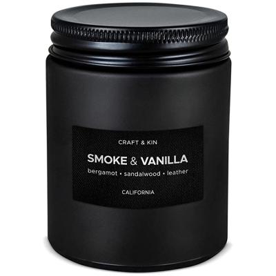 China Season Private Label Candles Creamy Vanilla Black Candles Birthdays New Products 3 Wicks for sale