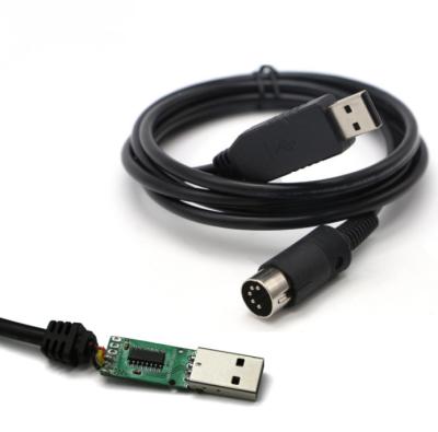 China RS232 USB 2.0 to DIN 5PIN RS232 cable for serial data input and output for sale