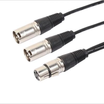 China Other factory manufacture various high quality instrument 2 in 1 splitter 2 XLR female to 1 XLR male cable for sale