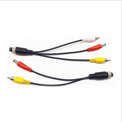 China Good design mobile phone aviation connector to DC male+rca male monitor cable for sale