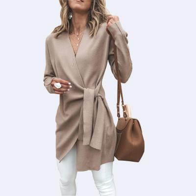 China Fashion Women's Long Sleeve Breathable Coat Fashion Autumn Winter Casual Jacket Long Outwear Suede Coat for sale