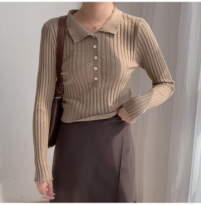 China Women's Elegant Straight Sweaters Pullovers Autumn Full Sleeve Slim Turn-Down Turn-Down Shorts Female Knitting Main 2021 New for sale