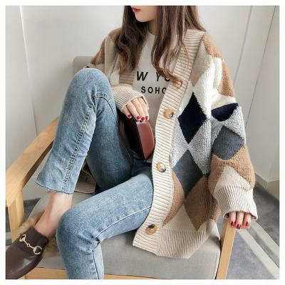 China Autumn Winter Women Casual Knitted 2021 QUICK DRY Outwear Straight Female Loose Lazy Style Long Sleeve Cardigans Sweater Jackets for sale