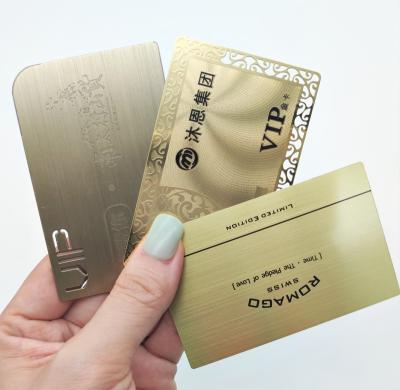 China OEM Global Gold Plated Metallic Business Card Stainless Steel VIP Metal Cards for sale