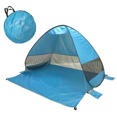 China Straight tie type noise awning Sun shelter game beach ultralight waterproof automatic camping tent for sale for sale