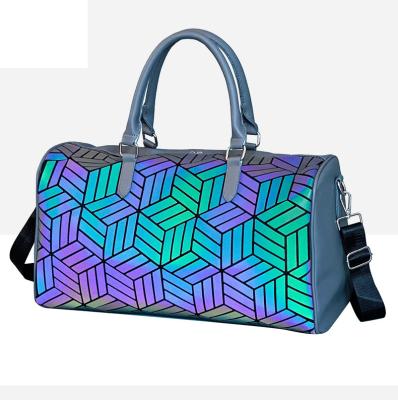 China New Arrival Large Capacity Laser PU Sports Travel Duffle Gym Fitness Durable Leather Wholesale Waterproof Bag for sale