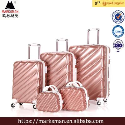 China Alibaba Hard Shell Trolley Luggage Chinese Factory 5 PC Pieces Traveling Luggage Ttrolley Bag And Waterproof Flight Case for sale