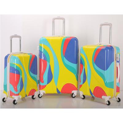 China Indian Market Hot Sale PC Luggage Printing Trolley Bags 20/24/28 Suitcase for sale