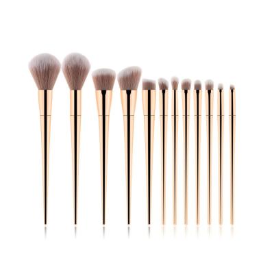 China Angular Blush BS-MALL 12 Pieces Cosmetic Makeup Brush Private Label Makeup Brush Set for sale