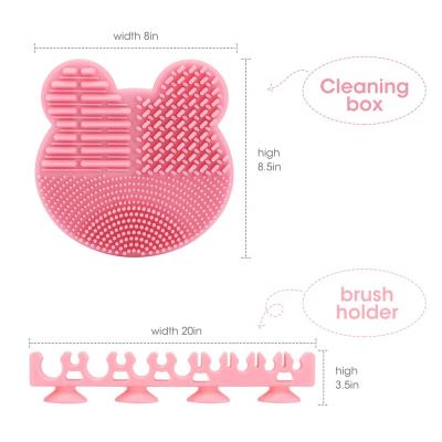 China Hot Selling Automatic Clean Machine No Latex Makeup Brush Cleaner and Dryer Pink Cosmetic Brushes Holder Silicone Makeup Brush Cleaner for sale