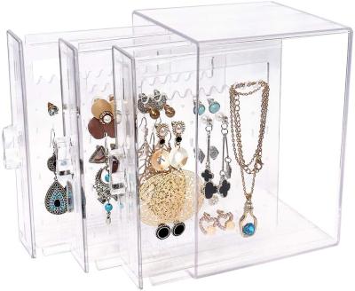 China Skin-friendly Acrylic Durable Jewelry Organizer Case For Stud Earrings Necklace Display Stand for sale