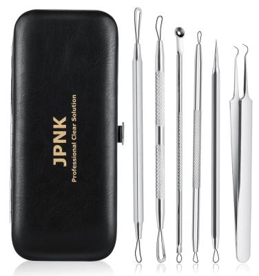 China Professional Stainless Skin-friendly Curved Tweezers Kit Acne Blackhead Remover Pimple Kit Blackhead Remover Kit from JPNK for sale