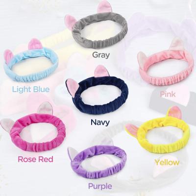 China Fashionable Beautiful Face Headbands Cat Ears Makeup Headbands Spa Wash Headbands For Girls Daily Makeup Tools for sale