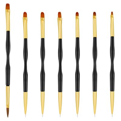 China Hot Sale 7Pcs Finished Nail Brush Pen Gradient Painting Brush Set Skin-friendly Double Dotting Nail Art Polish Pen Tool for sale