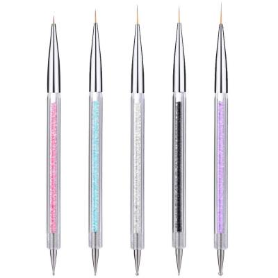 China Fashionable 5 Pcs Nail Design Brushes Hot Sale Nails Liner Reading Brush Nail Painting Brush Dotting Pens for sale