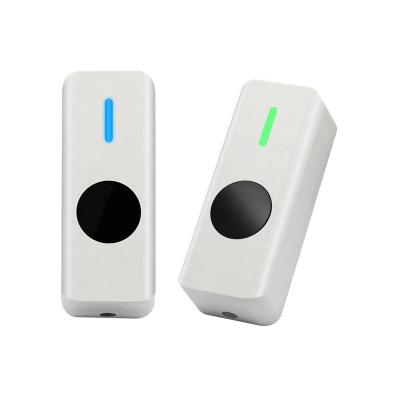 China Mini Size Time Delay Plastic Surface Install Infrared Touchless Door Release Switch No Touch Exit Button for sale