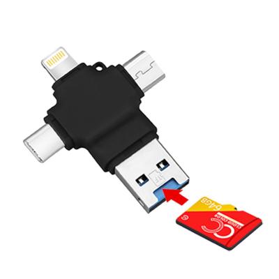 China Plastic USB Multi Flash Drive Phone Top 64GB OTG Micro TF Card Reader In Flash Memory Hard Drive for sale