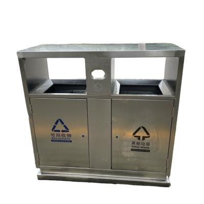 China Outdoor Special Widely Used White Design Trash Can Outdoor Commercial Sorting Bins for sale