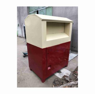 China Large outdoor high quality old clothes donation box donation bin clothing for charity for sale