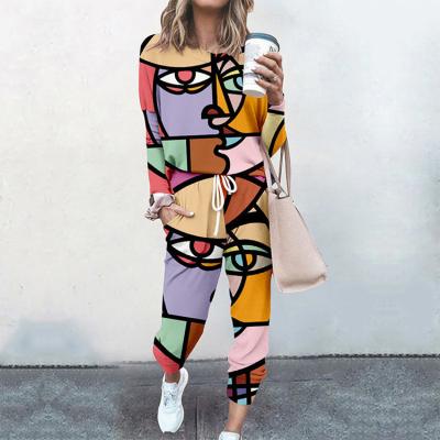 China New Ikebel Spring QUICK DRY Y2K Autumn 2 Pieces Set Printing Two Pcs Long Pants Tracksuit Outfits Women Clothing for sale