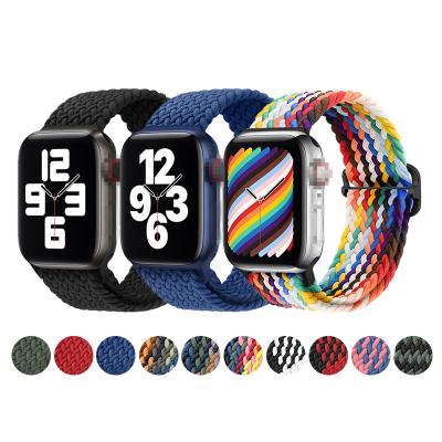 China Breathable Cheap Nylon Braided Strap For IOS Watch Series 5 4 Smart Adjustable Sports Watch Band Strap 38mm 40mm 42mm 44mm for sale