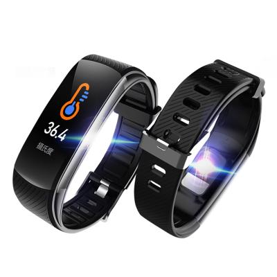 China 2021 C6T GPS Navigation Fitness Tracker 0.96 Sports Wristband Heart Rate Blood Pressure Monitor Time Temperature Check Waterproof Watch for sale