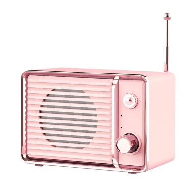 China Retro Dropping Style Wireless Small Tik Tok Cute Pink Sound Rechargeable Radio Mini Speaker TV for sale