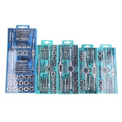 China Thread Tapping 12/20/40 Pcs Set Thread Tap and Die Set Screw High Speed ​​Steel Thread Cutting Tool with Case Tap and Die Tool Kit en venta