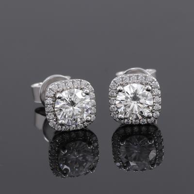 China Moissanite Sterling Silver Stud Earrings Fine Jewelry Romantic Simple Customization Of Place for sale