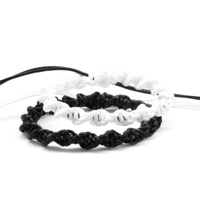 China FASHIONABLE Pure Black and White Mixed Rope Bracelets Couples Bracelet Fashion Charm Handmade Bracelet for sale