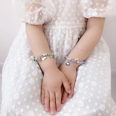 China New FASHIONABLE Cartoon Children's Stone Oil Crystal Popcorn Drop Heart Bracelet Colorful Girly Accessories for sale