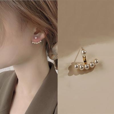 China 2021 new Japanese and Korean simple pearl earrings S925 sterling silver female design FASHIONABLE temperament niche for sale