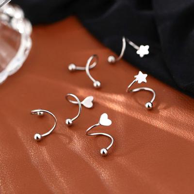 China TRENDY Japan and South Korea 925 Sterling Silver Spring Love Star Stud Earrings Female Summer 2021 New Trendy Earrings for sale