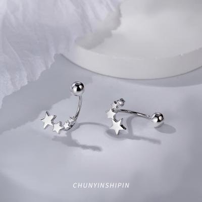 China FASHIONABLE s925 screw star earrings personality Korean niche temperament cold wind jewelry female sterling silver earrings for sale