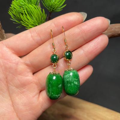 China Fashionable temperament gold-plated natural personality jade earrings 14k simple earrings for sale