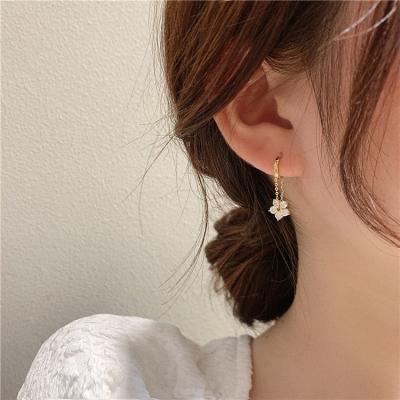 China FASHION Korean version of 925 Central Institute of Statistics small needle flower tassel earrings new style silver sweet earrings for sale