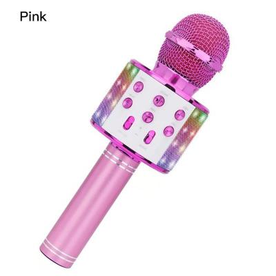 China Best Cheap 4 Channel Bling 858l Wireless Microphone Karaoke Microphone Handheld Children Microphone 3.5mm Jack Fm Digital Usb Condencer for sale