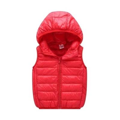 China Parent-child Garment Sustainable Candy Color Zippered Hooded Vest Recreational Warm Down Cotton Invest Essential Popular Products For Kids for sale