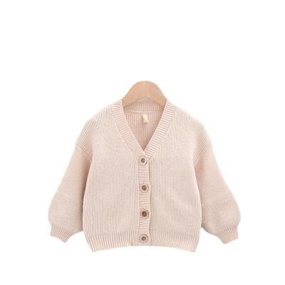 China Anti-pilling long sleeves children's new sweater cardigan spring and autumn boys new and pure color girls Korean edition knit infant sweater for sale