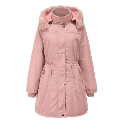 China Winter Detachable Women's Cotton Cap Viable Women's Cotton Coat Long Wear Rocked Flint Coat Medium Long for sale