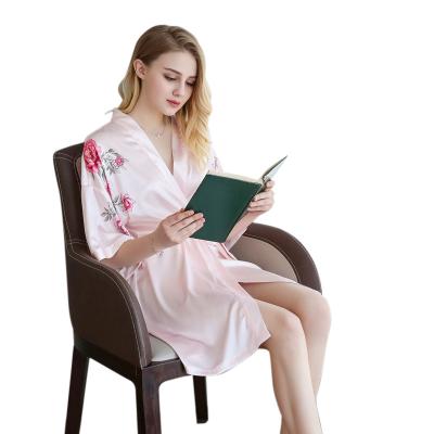 China Breathable Floral Print Nightgown Satin Pajamas With Latest Designs Sleep Comfortably High Quality for sale