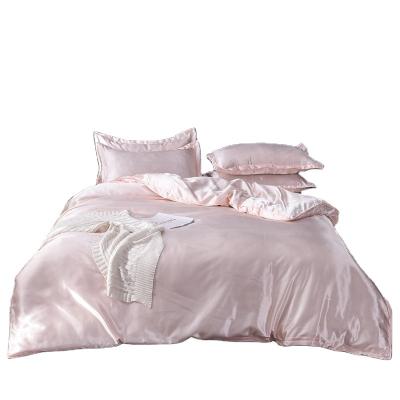 China Anti-Static 100% Pure Satin Bedding Sets Comforter Bed Set Pillow Quilt Cover Sheet Comforter Cover for sale