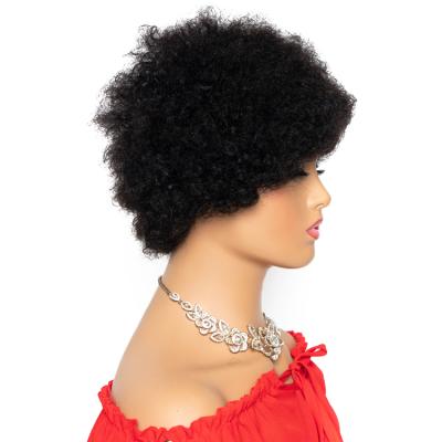 China Pixie Cut Wigs Remy Hair Afro Wig Brazilian Blowout Wig Short Real Hair Wigs For Women Natural Color for sale