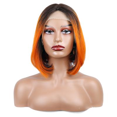 China Hd New Hd Mix Transparent Lace Front Wig Silky Straight Hair Color Wig BOB Wave With T Piece Lace Front Wig For Black Women for sale