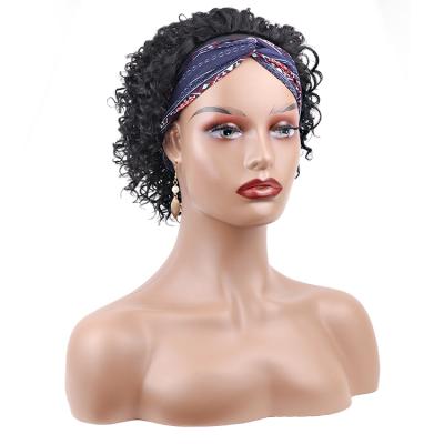 China Kinky Brazilian Remy Virgin HairJerry Deep Curly Human Kinky Curly Short Wig Headband Wig With Wig Brarid Headband Wigs for sale