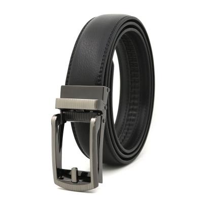 China Leather Click Belts Adjustable Genuine Dress Belt For Men Mens Leather Ratchet Automatic Buckle Belt for sale